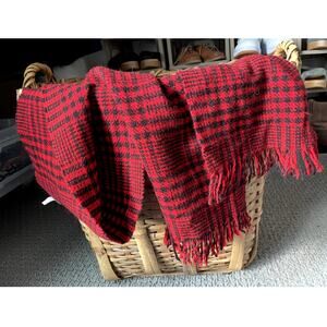 Vintage Wool Pendleton Scarf red and black
